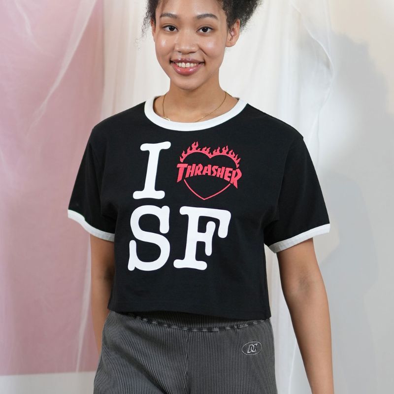 THRASHER スラッシャー 半袖 Tシャツ レディース ナンバリング リンガーシャツ 252TH2ST032 THRASHER スラッシャー 半袖 Tシャツ レディース ナンバリング