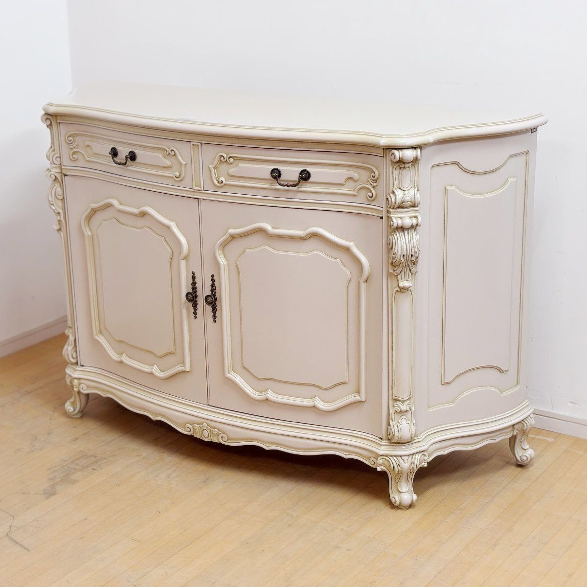 カリモク家具 domani ドマーニ ルイ15世 サイドボード HLR1KKH000 コンソール キャビネット 姫系 猫脚 ロココ調 LouisXV