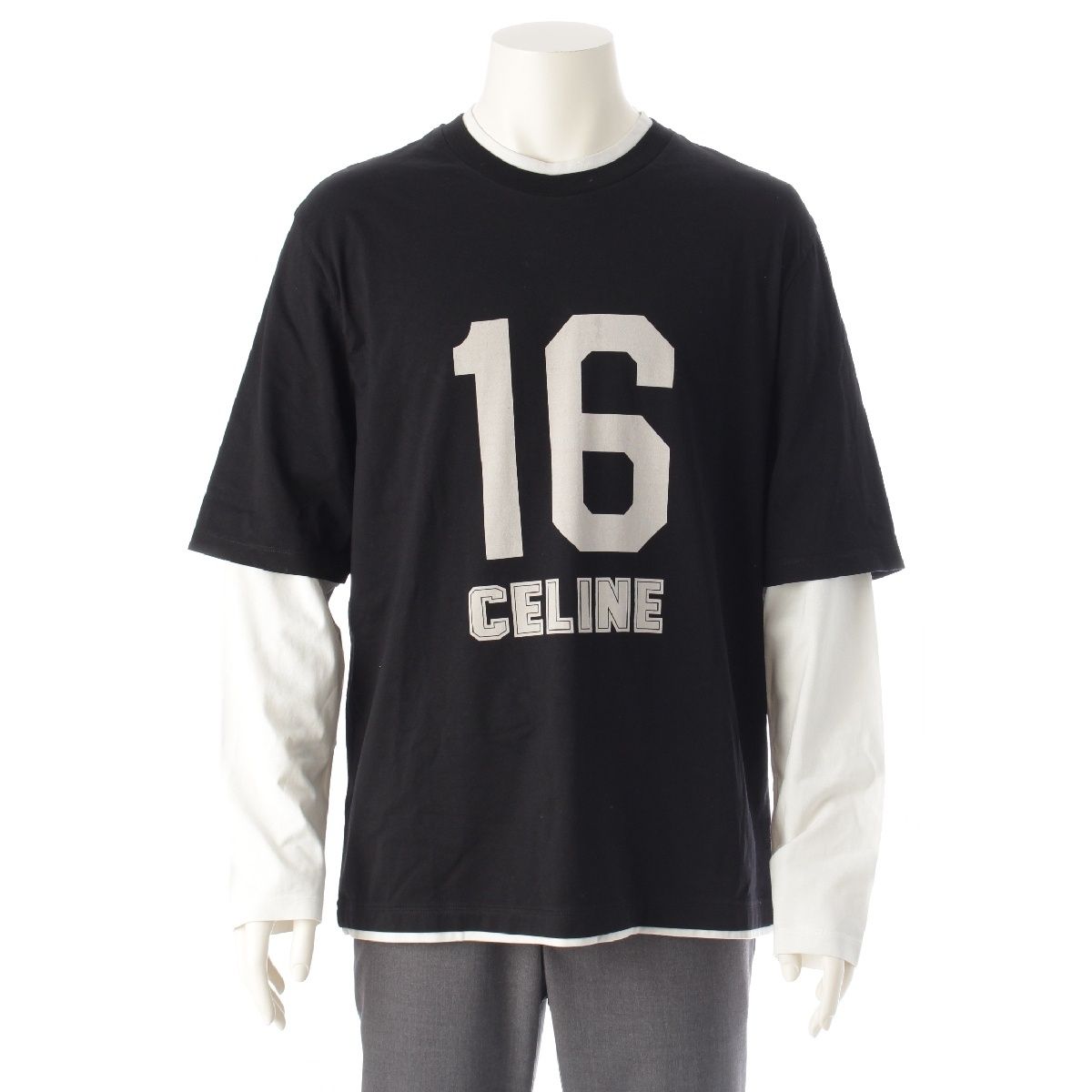 セリーヌ 24年 コットン ロゴ Loose 16 ルーズ ロングシャツ ロンT  