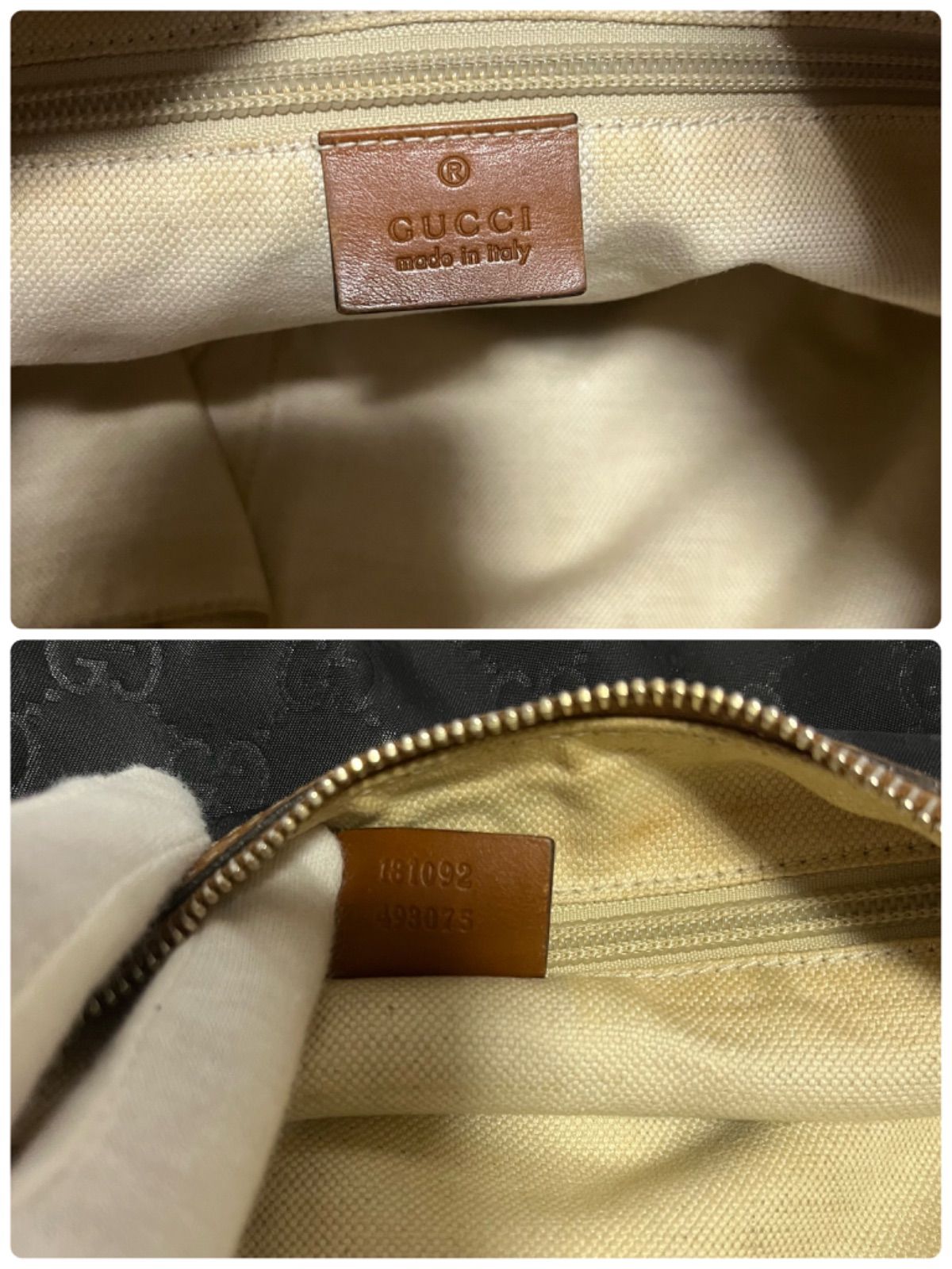 GUCCI グッチ シェリーライン ショルダーバッグ ハーフムーン型 GG柄 美品】オールドグッチ シェリーライン ハーフムーン ショルダー