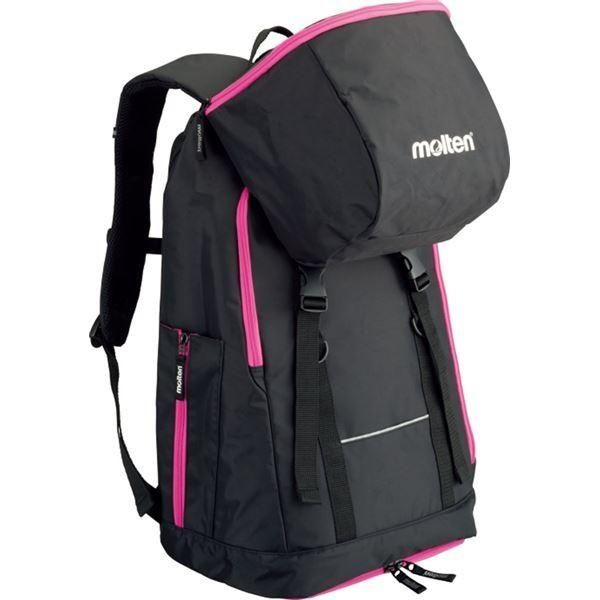 〔モルテン Molten〕 ミニバス用 バックパック|鞄 〔ブラック×ピンク〕 容量34L 幅35cm LB0032KP 〔運動 スポーツ用品〕