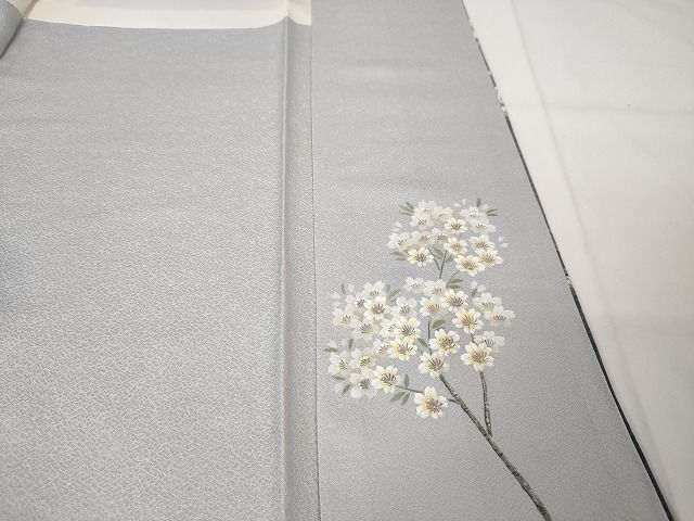 平和屋本店□極上 京友禅の巨匠・頼田勉 臈纈染手描友禅 訪問着 枝桜