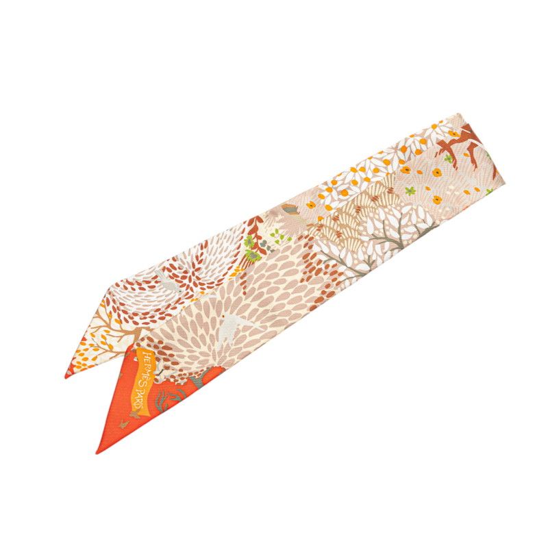 名作❤︎エルメス　ツイリー　英国式庭園にて　アリスシャーリー　レッド系 名作❤︎エルメス ツイリー 英国式庭園にて アリスシャーリー レッド系