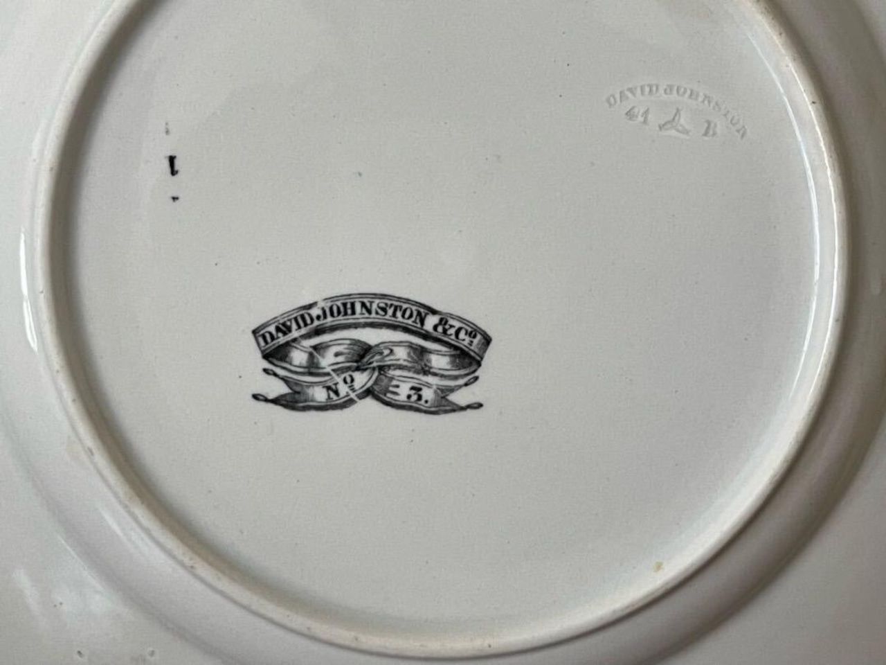 フランス アンティーク ボルドー窯 David JOHONSTON グリザイユ