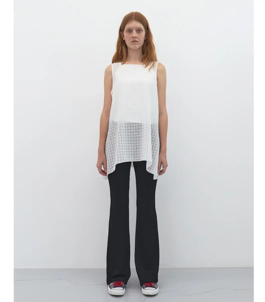 ENZO BLUES エンゾーブルース シアー チェック ノースリーブトップ