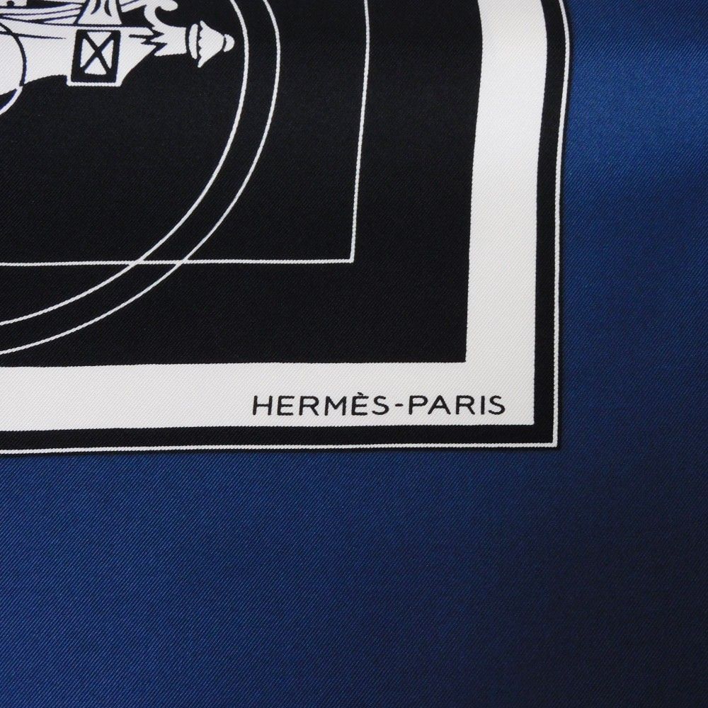 HERMES エルメス カレ 90 エクスリブス ホース 馬車 マリン