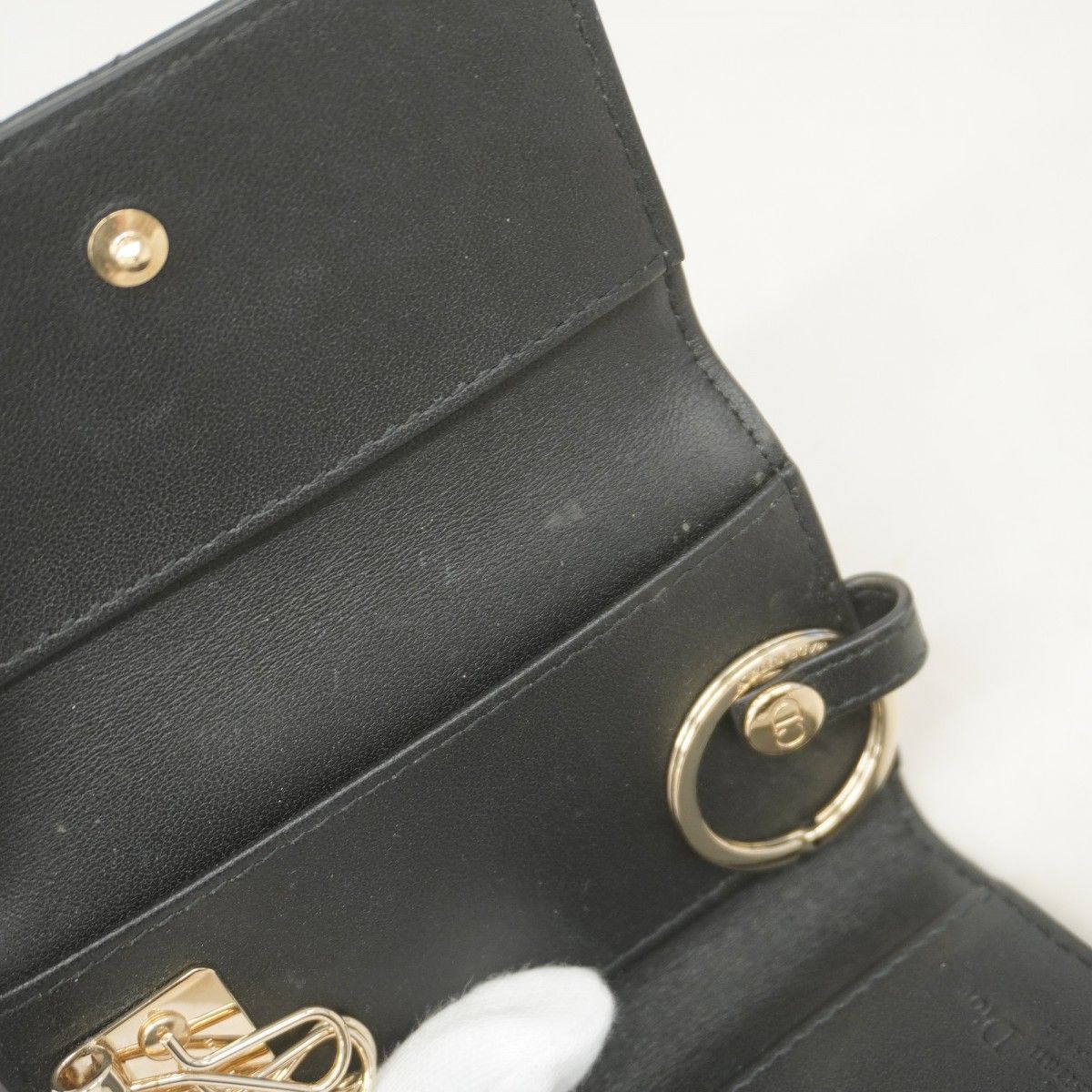 極美品◇DIOR 現行 4連キーケース グレー レディディオール