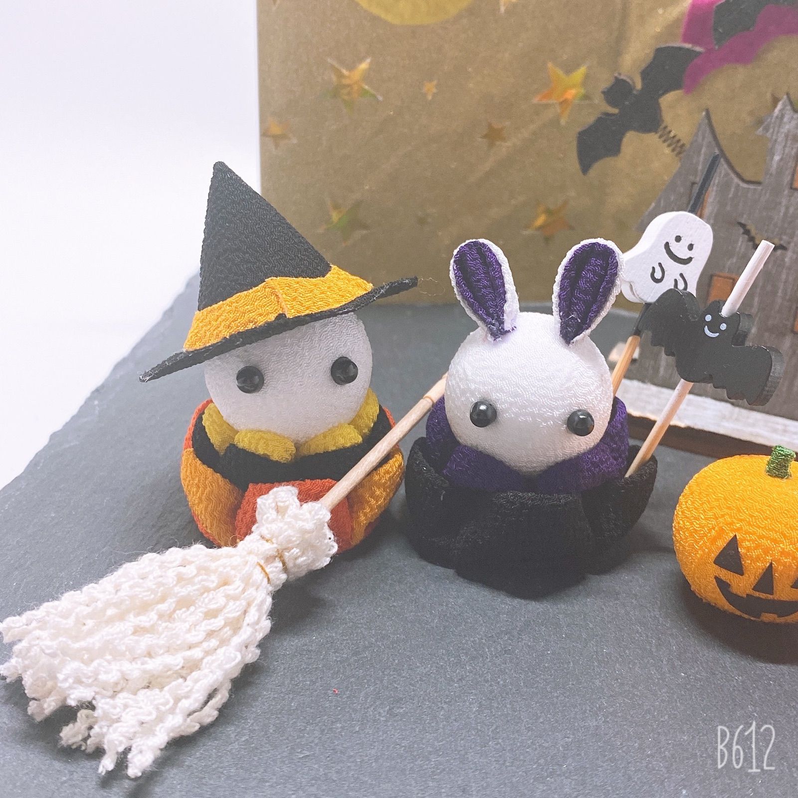 つまみ細工 ちりめん細工 ハロウィン 人形 time with