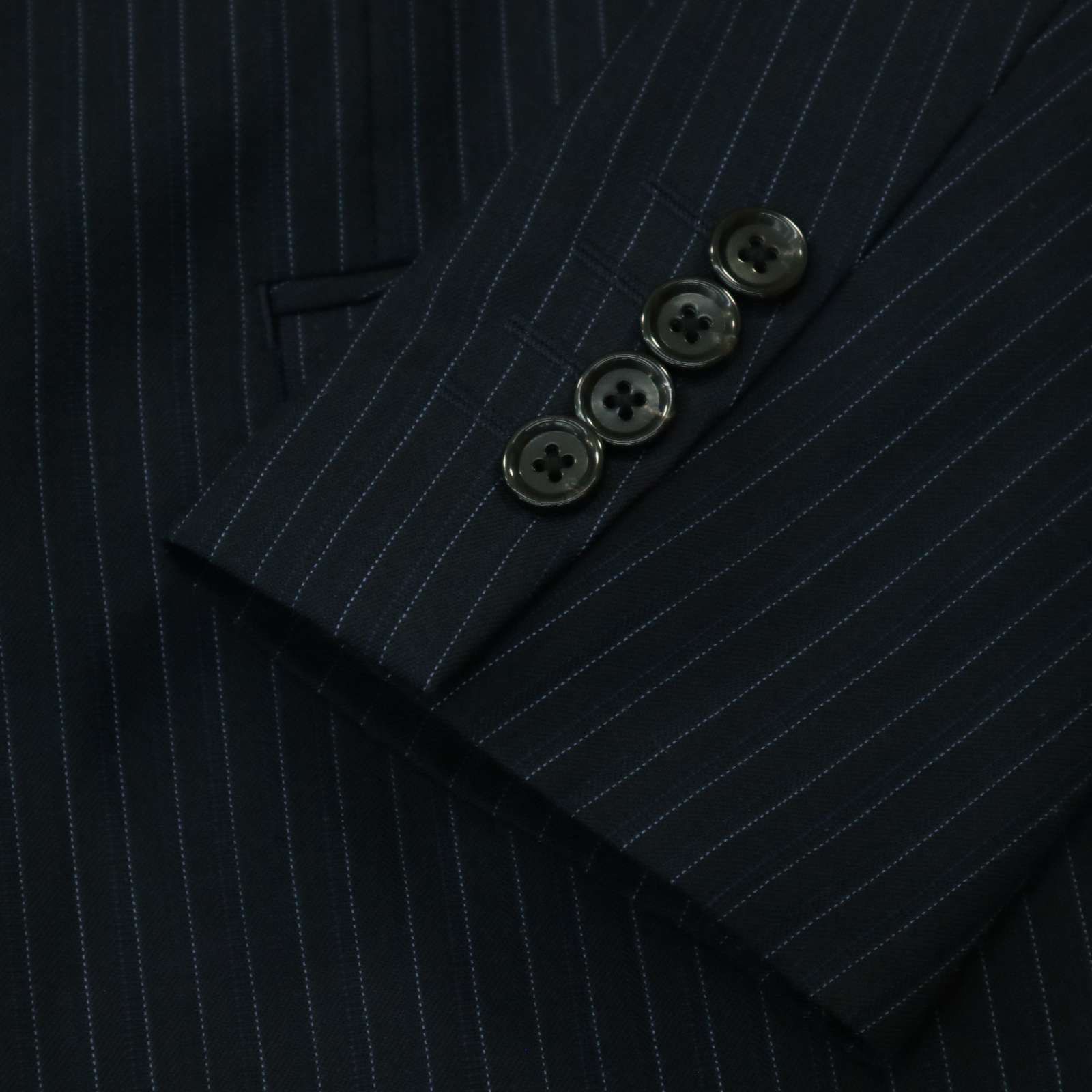 TAKA:Q タカキュー 通年 総裏 ウール混☆ SLIM FIT ストライプ