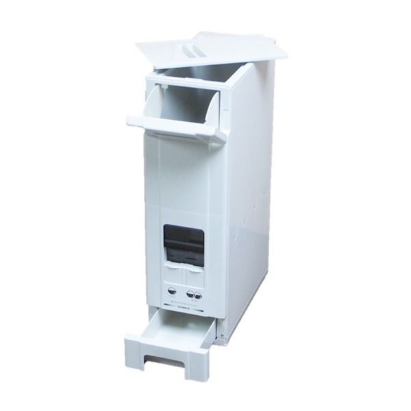  コンパクト ライスストッカー 米びつ マイルドホワイト 22 kg収納 幅19 cm 無洗米兼用 〔キッチン 台所〕 米びつ 保存容器 ケース