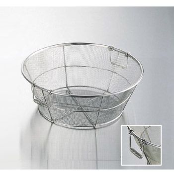 揚ザル 荒目5メッシュ 手付 18-8 ステンレス BK 48cm