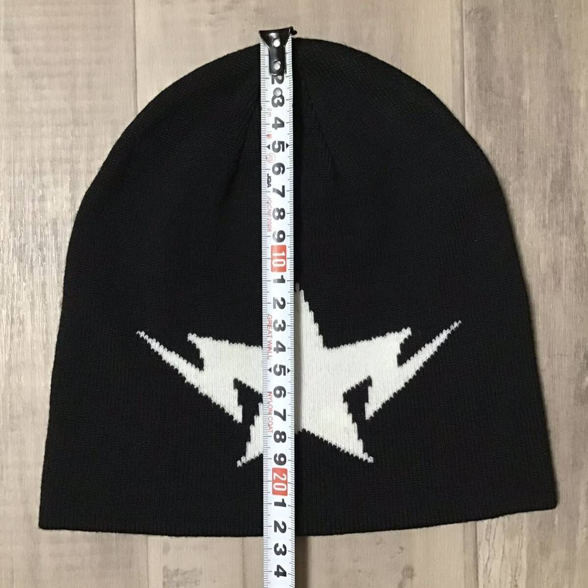 BAPE TWIN STA ニット帽 ビーニー black a bathing ape BAPESTA Beanie エイプ ベイプ アベイシングエイプ スター star 帽子