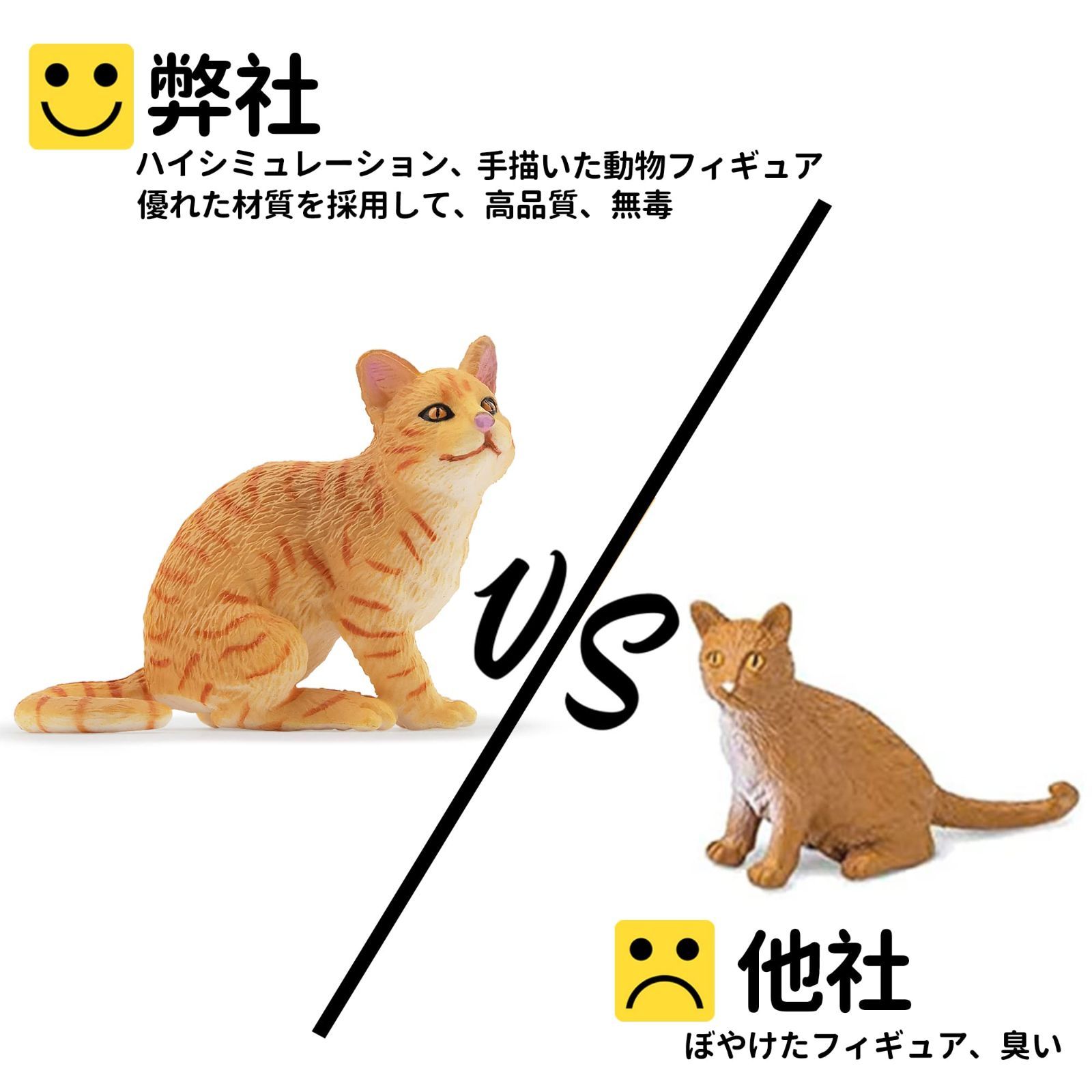 人気商品】8匹入 リアルな動物模型 猫モデル かわいい猫 人気動物 玩具 