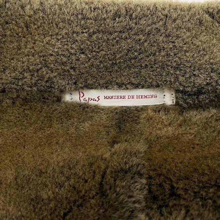 極美品 PAPAS パパス ラムレザージャケット 比翼ボタン サイズ52 PAPAS 【パパス】ムートンジャケット ラムレザー 羊 ジャケット