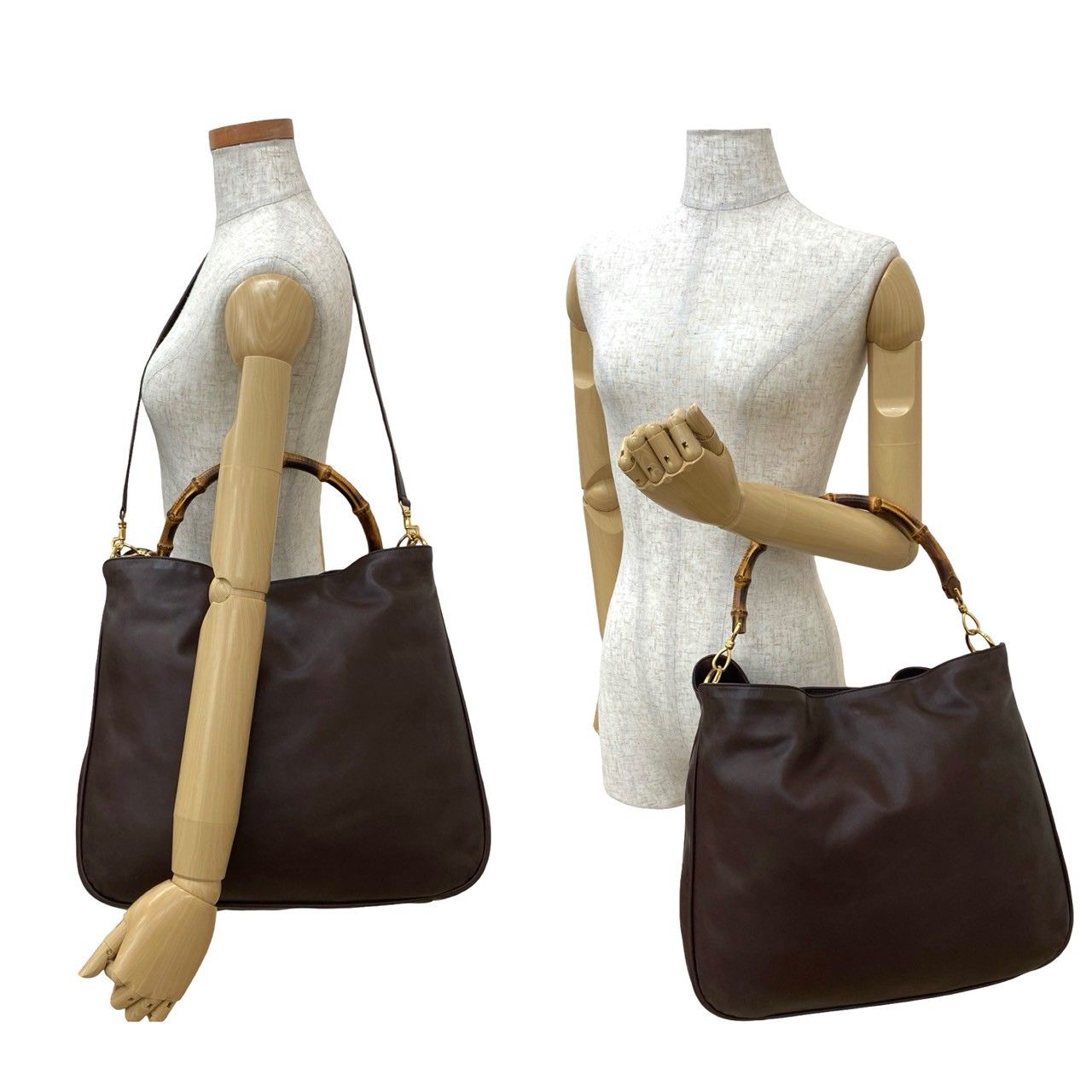 【美品】 オールドグッチ ハンドバック バンブー レザー ブラウン 茶色 GUCCI - 極 美品 希少品 保存袋付 GUCCI グッチ オールドグッチ
