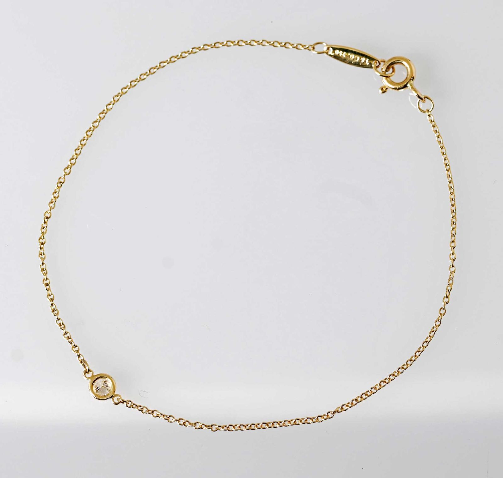 7608)ティファニー 750YG ダイヤ バイザヤード ブレスレット - メルカリ