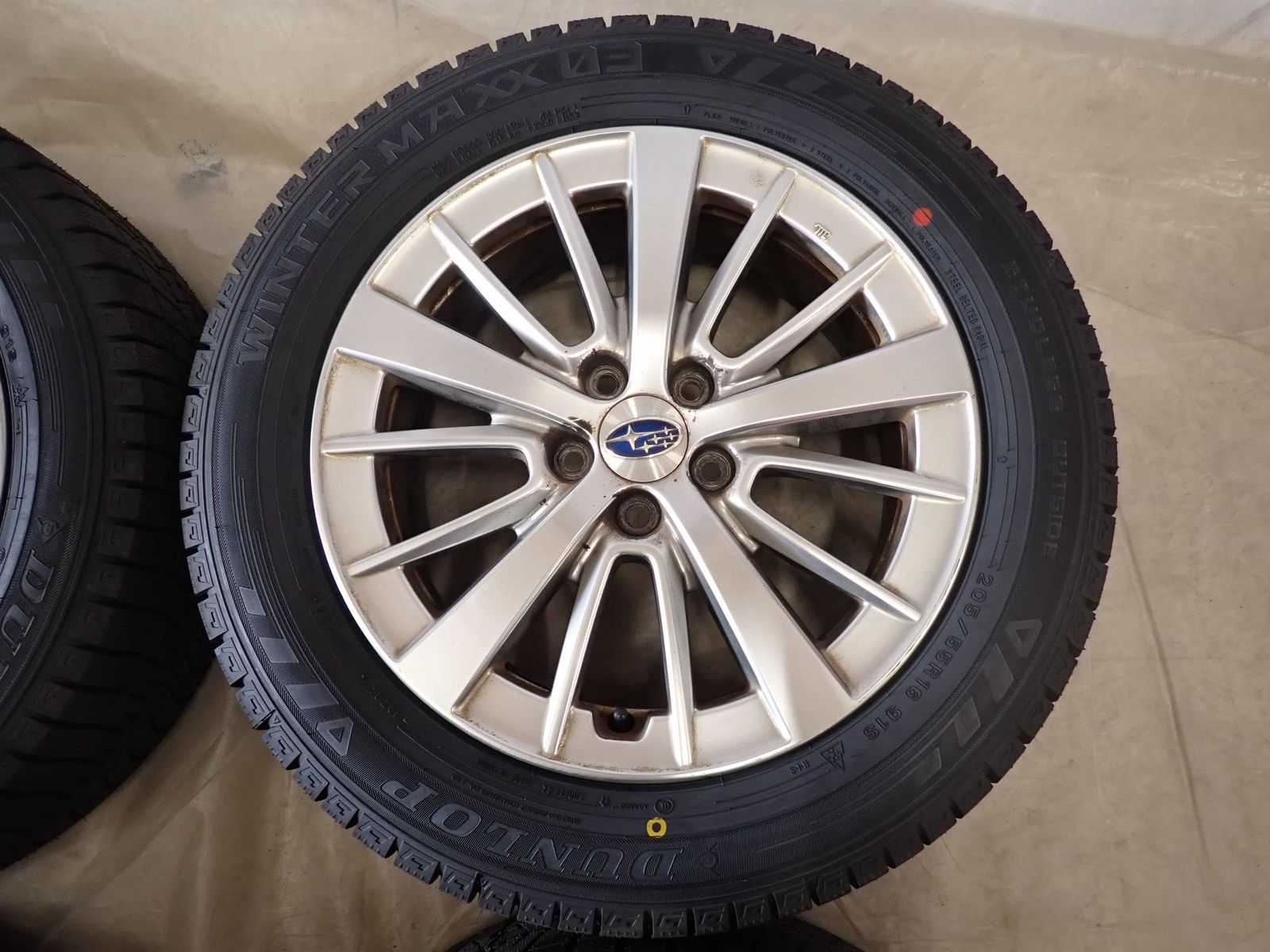 冬 製 4本SET 会社宛 205 55R16×6.5J 91S ダンロップ WINTER MAXX WM03 スバル 純正 アルミ インプレッサ NO D6298 FFCRYSTALESIA_COM