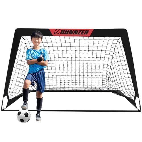 人気商品】137cm_ブラック137cm 1個入セット L RUNNZER サッカーゴール