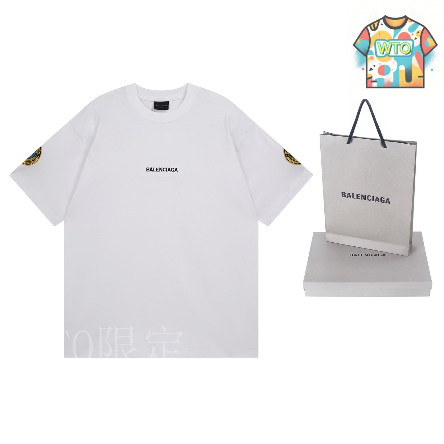 今日WTO】BALENCIAGA 2025 Logo Embroidery T シャツ-FJ86