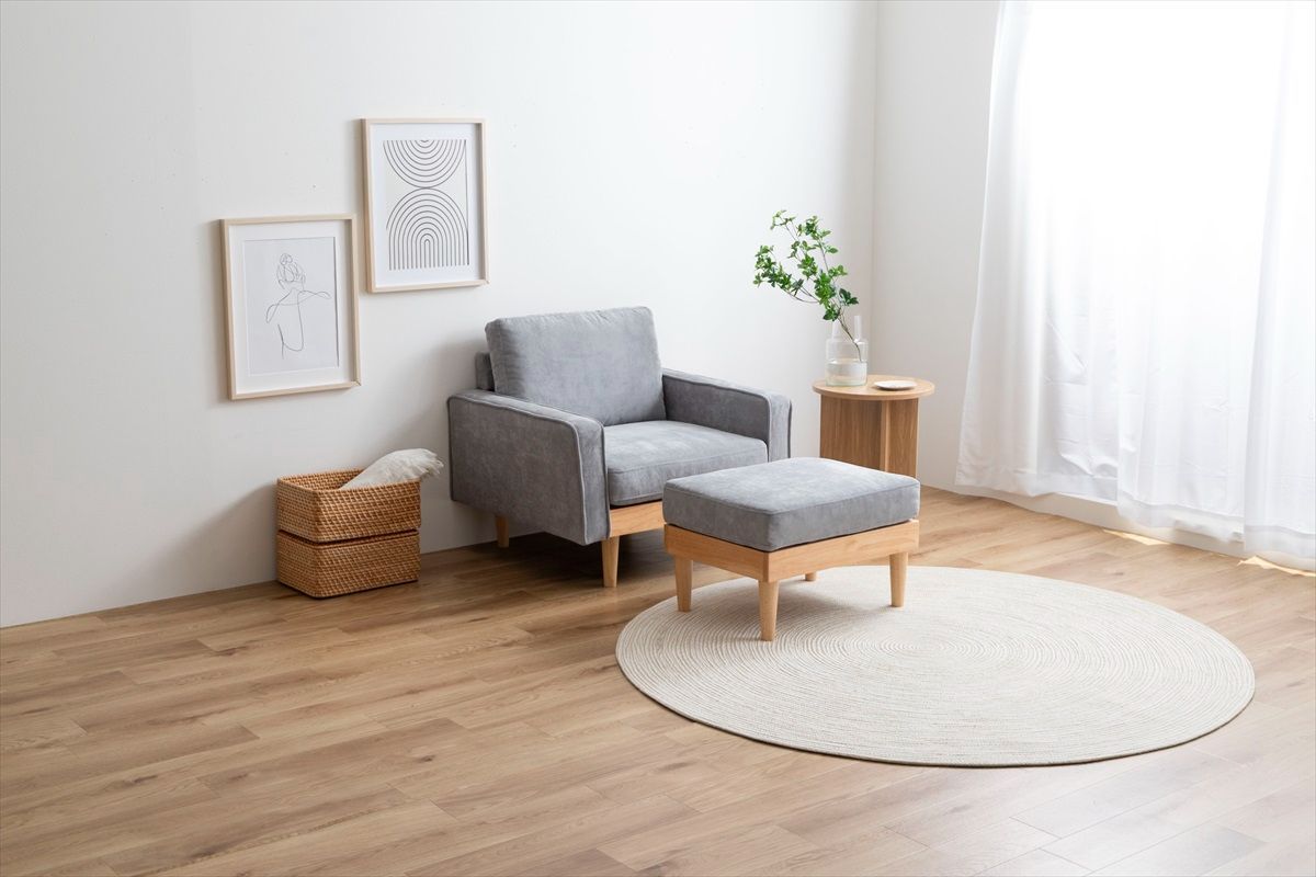 IKEA イエロー ハイバック 1人掛けソファ オットマン付き10/8まで限定