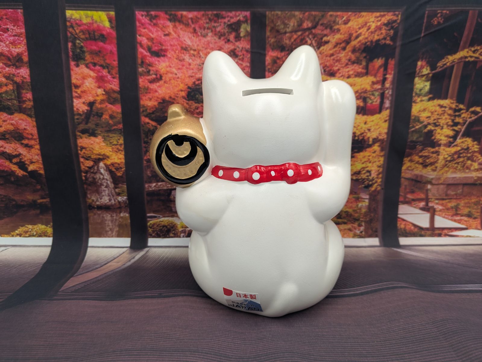 作家　陶芸作家　招き猫　欲張り両手上げ猫　縁起物　金運　幸福　商売繁盛　手描き 千万両 猫 縁起物 招き猫 両手上げ 陶器製 開運 千万両 昭和レトロ
