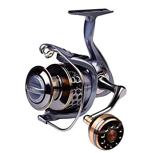 DR6000 SPTFH スピニングリール 超軽量遠投リール ギア比5.2:1 最大ドラグ力19Kg 左右ハンドル交換可能 DR6000型番 CNC金属スプール選択可 淡水釣り 海釣り適用 (DR6000)