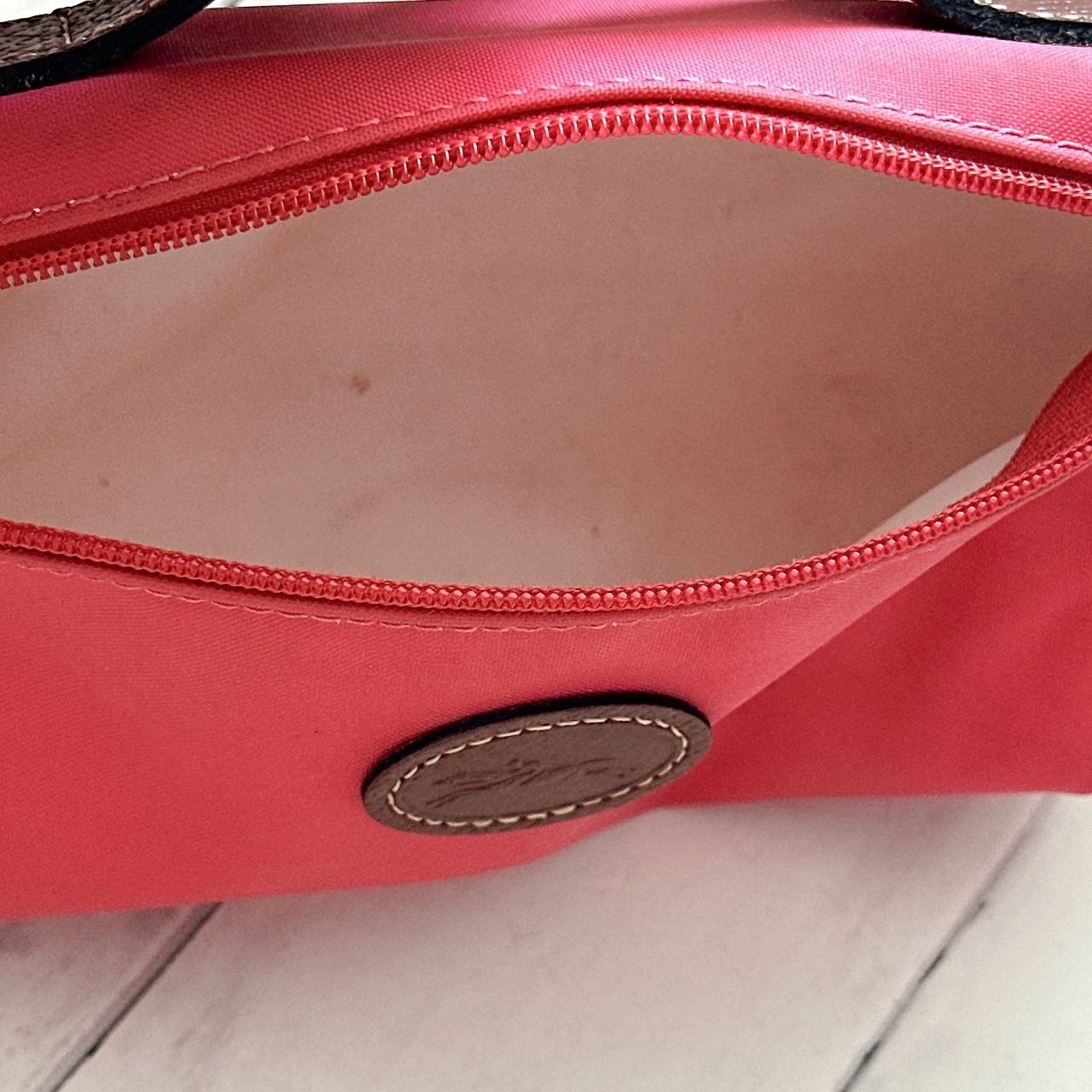 LONGCHAMP ハンドル付きポーチ　ピンク 新色♡LONGCHAMP LePliage original*ハンドル ポーチ Pink