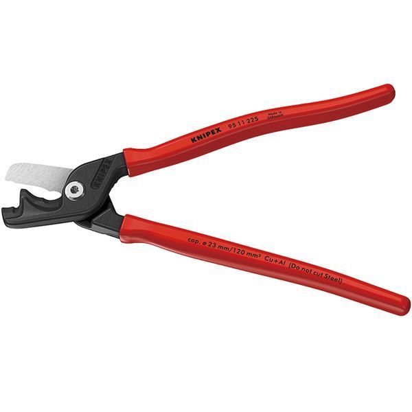 KNIPEX クニペックス ケーブルカッター ステップカットXL プラスチックコーティング 全長225mm サイズW225×D46×H15mm パック入 9511-225SB