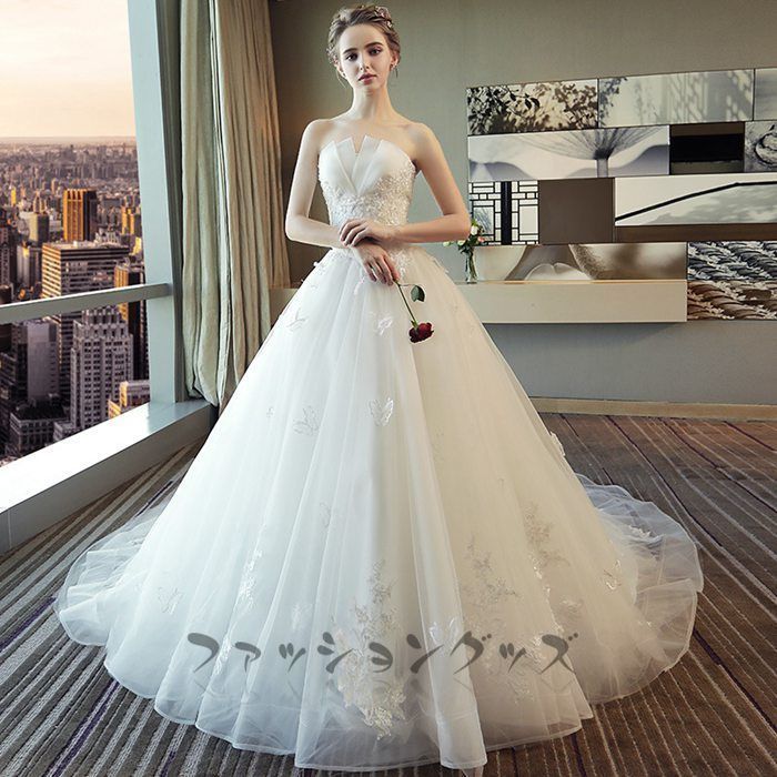 ウエディングドレス オフショルダー 天使 上品 Aライン ドレス結婚式 花嫁ドレス 披露宴 お嬢様 パーティードレス パーティードレス ワンピース wedding dress 演奏会 司会者 発表会 yxYH428