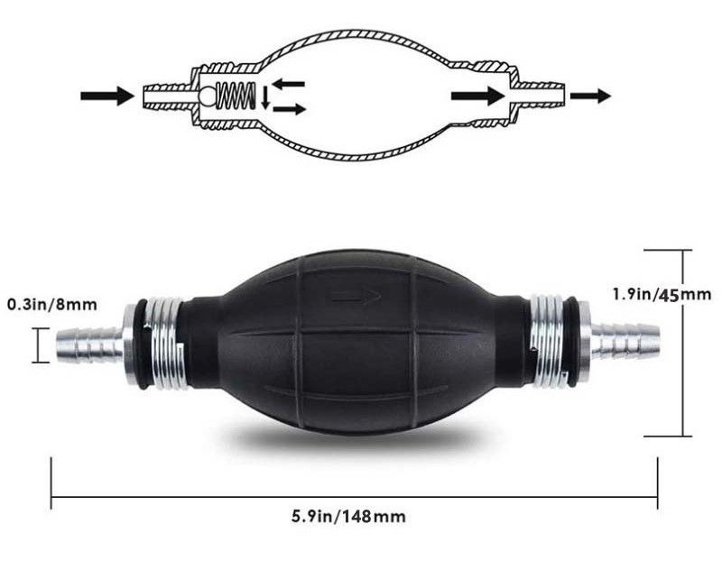 ⛵手動ポンプ オイルチェンジャー 燃料ホース ガソリン 灯油 軽油 オイル 給水 自動車 バイク 水槽 水交換 水替え ストーブ燃料移送 草刈機 電源不要 農機具 熱帯魚 アクアリウム 逆止弁付一方弁