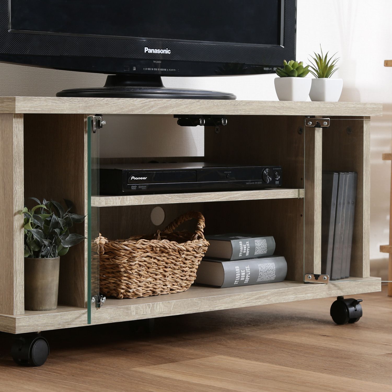 コーナーTVボード キャスター付き【全2色】[868] - メルカリ