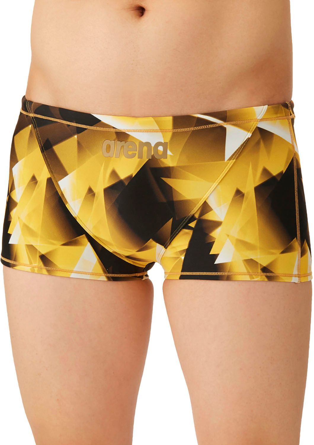 アリーナ] 水着 ハーフスパッツ メンズ ブラック×ブラック×ゴールド