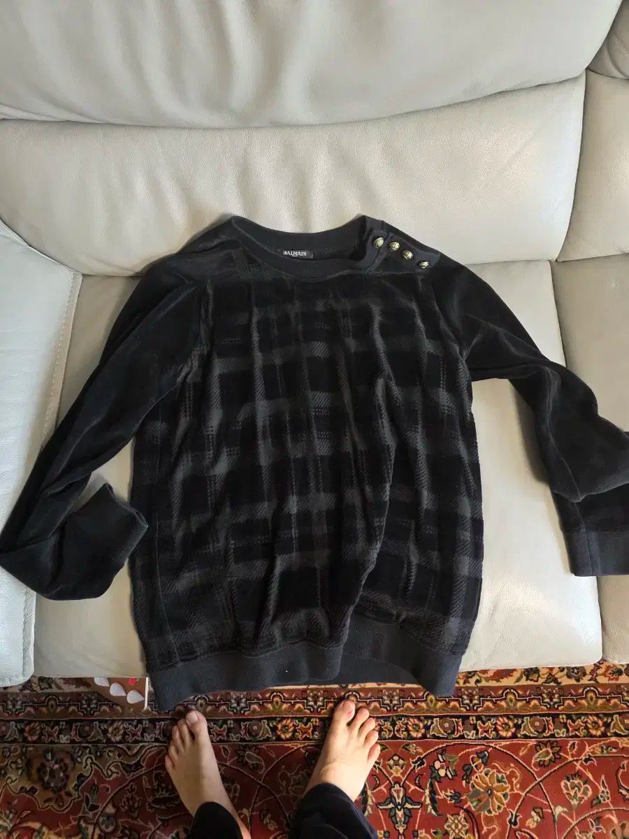 BALMAIN バルマン 黒 ベロア ラージ ニット セーター 百貨店販売モデル