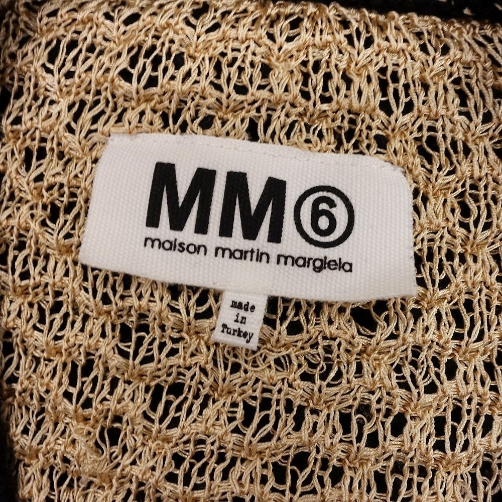 13ss MM6 Maison Margiela マルジェラ 透かし編み ニット カーディガン ジャケット 長袖 上着 サイズS ブラック レディース 【中古】 13ss MM6 Maison Margiela マルジェラ 透かし編み ニット
