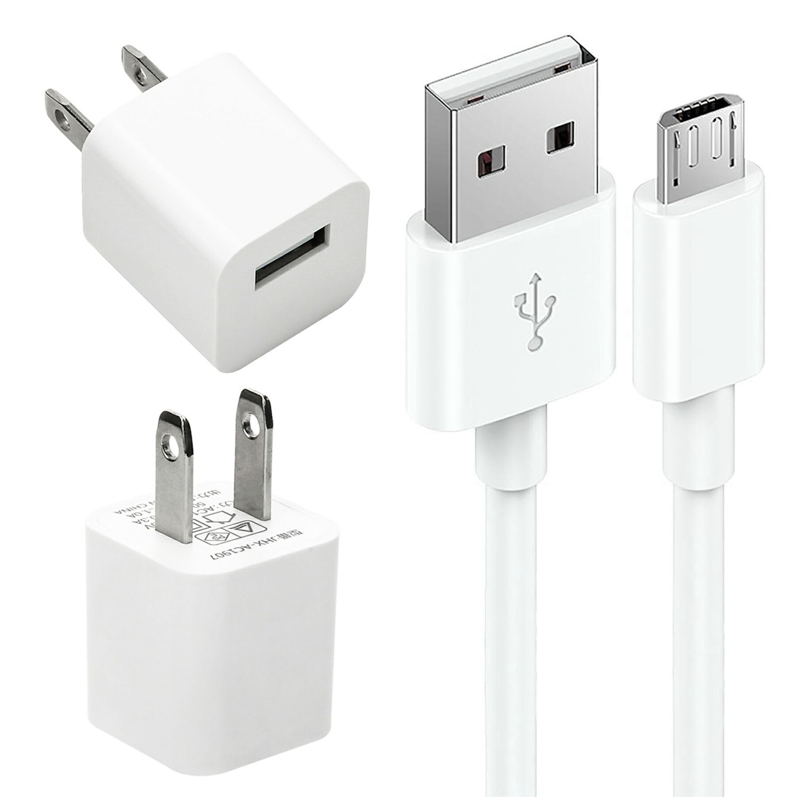 USB電源アダプターとMicro USBケーブルセット micro USB ケーブル 1.0m 充電器 セット 電源 アダプタ タイプB