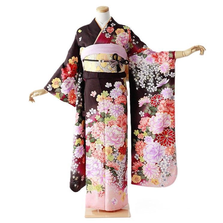 振袖 身長157-172cm 茶 br-015