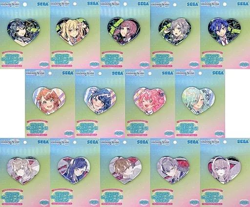 【】バッジ・ピンズ 全14種セット キラキラビッグハート型缶バッジ“ミュージックビデオ”Vol.1 「プロジェクトセカイ カラフルステージ! feat. 初音ミク」
