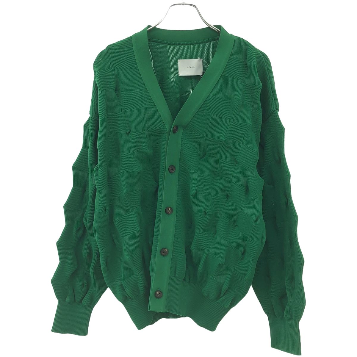 stein シュタイン 23AW BUMPY PATTERNED KNIT CARDIGAN バンピーパターンデッドニットカーディガン ST.702 グリーン S stein シュタイン 23AW BUMPY PATTERNED KNIT CARDIGAN バンピー