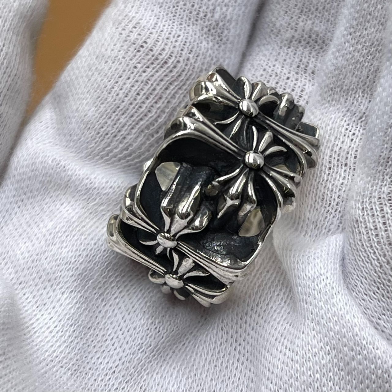 19号】925 CHROME HEARTS 2003 クロムハーツ セメタリー クロス リング 