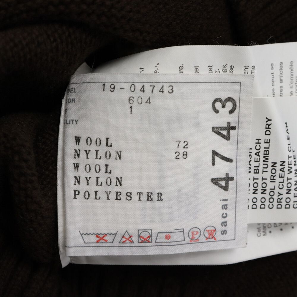 Sacai (サカイ) 19AW ウール×ナイロンニット セーター レディース  