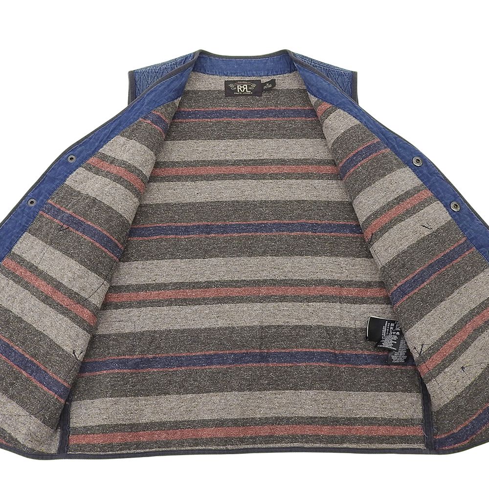 【 新入荷·数量限定】 RRL ダブルアールエル インディゴ 本藍染め ダイヤキルティング ベスト メンズ ブルー M M パンツ