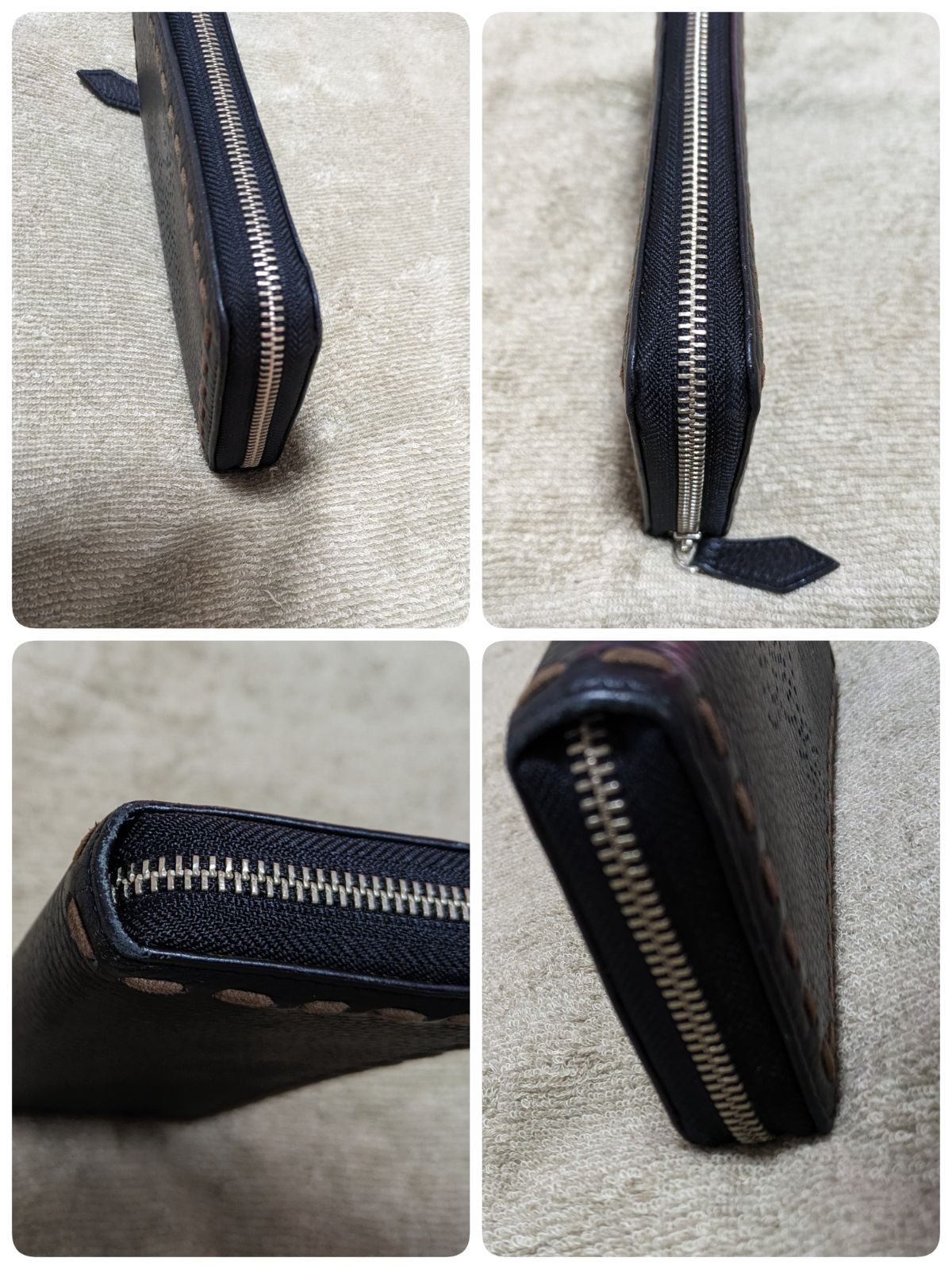 美品 ヴィヴィアンウエストウッド パンチングレザー ラウンドジップ 長財布 ヴィヴィアン 長財布 ラウンドファスナー レディース ブランド