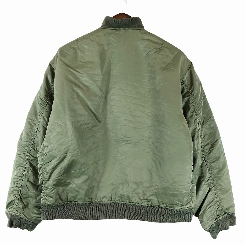 【90s】【放出品】ALPHA INDUSTRIE ma-1 L カーキ USA製alpha industriesアルファインダストリーズMA-1フライト