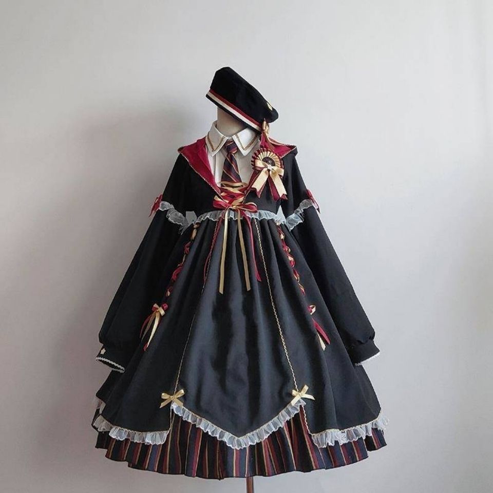 魔法少女風 黒色 ロリータ小魔女OPワンピース 衣装セット 新品未使用 魔法少女風 黒色 ロリータ小魔女OPワンピース 衣装