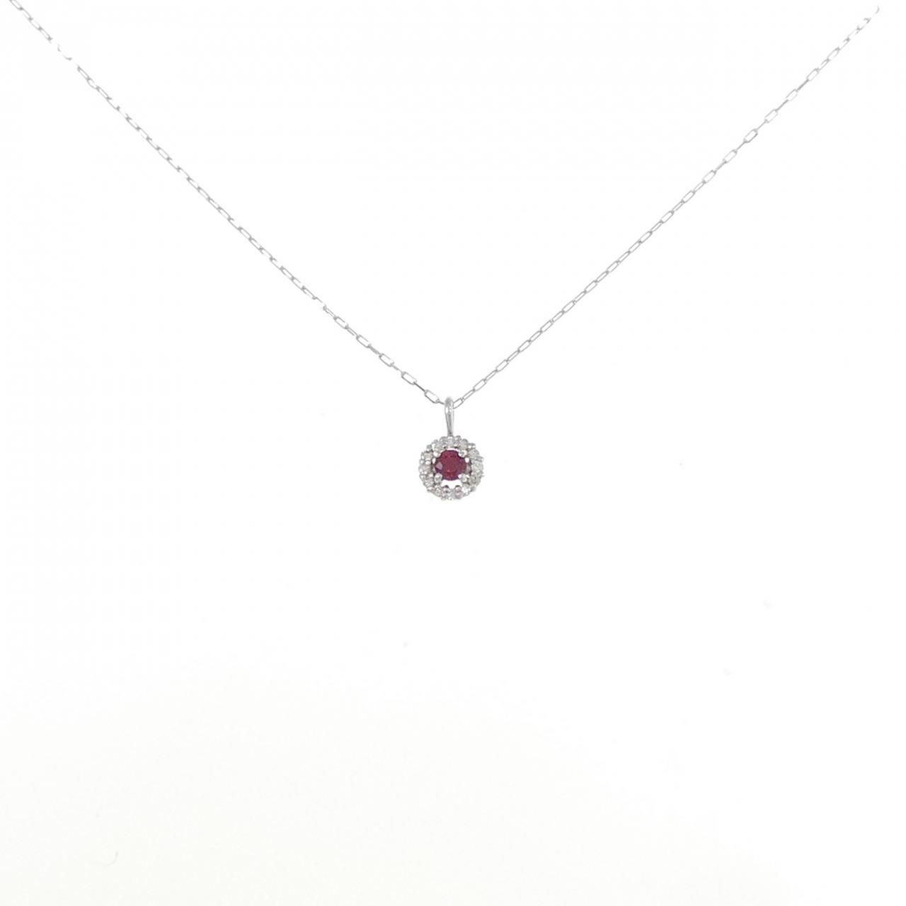 新品】PT900 ルビー ネックレス 0.04CT - メルカリ 