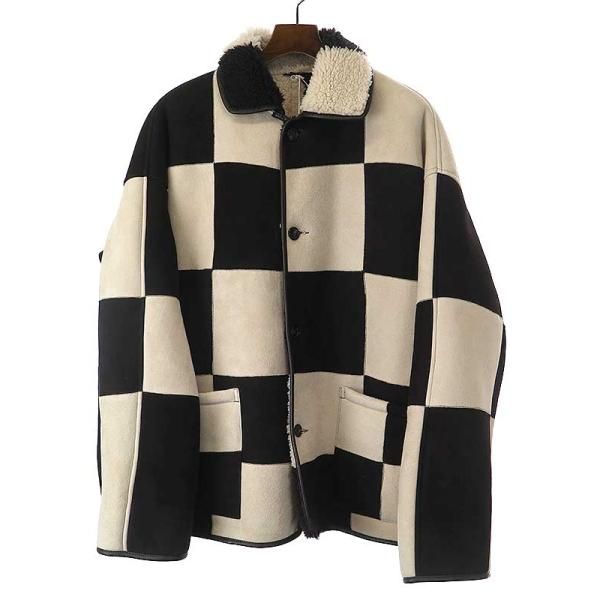 CAWLEY STUDIO チェッカー ムートンコート ジャケット CAWLEY STUDIO
