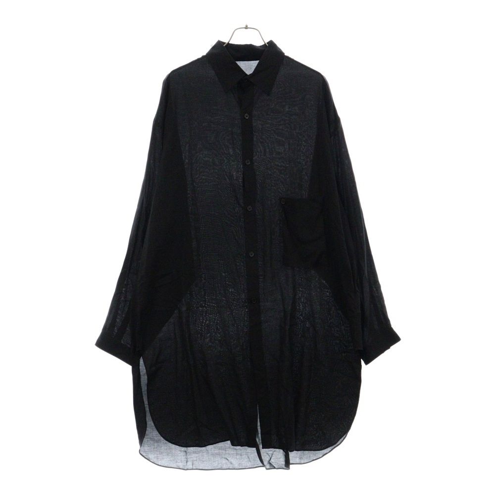 Yohji Yamamoto (ヨウジヤマモト) 19SS M-ITSリリックプリントB テンセル 長袖シャツ ブラック HH-B75-295