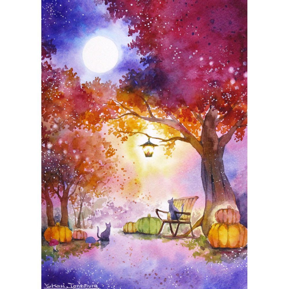 原画】RUKURUKU様専用 RUKURUKUさま専用（原画）黄金色の光の中で【A5／