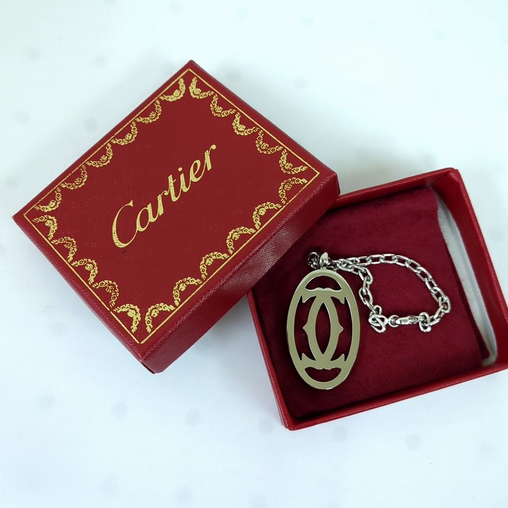 Cartier カルティエ デコール 2Cチャーム 2Cモチーフ キーホルダー キーリング チェーン シルバー