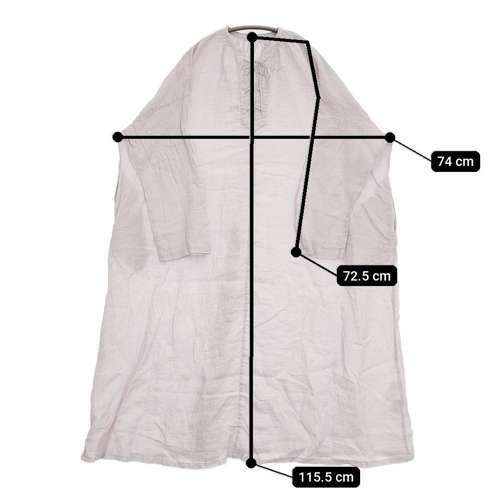 nest Robe リネン天然染め近江晒しレースアップワンピース 01251-1076